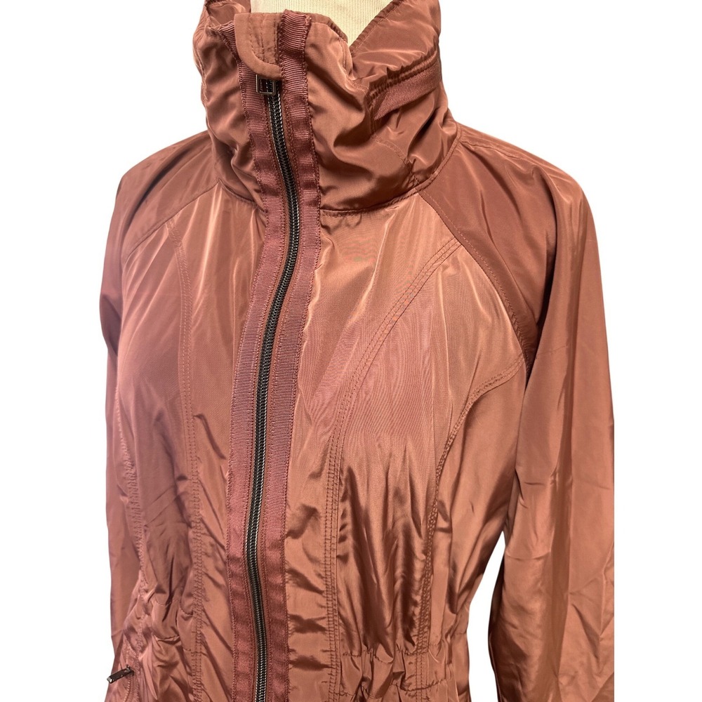 Athleta Drip Drop Jacket XXS Rose Mauve Hooded Water Resistant Rain Jacket - Picture 3 of 5